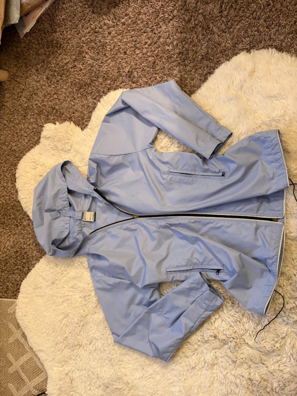 Nike Clima-FIT Light Blue Hooded Windbreaker Jacket Size Small